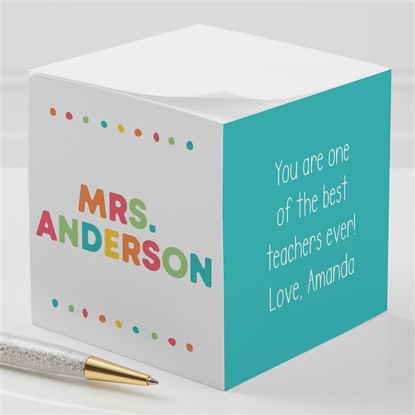 Teacher's Classroom Personalized Paper Note Cube - 34394