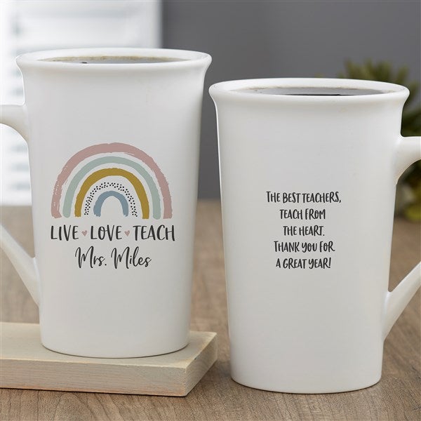 Boho Rainbow Personalized Teacher Coffee Mugs - 34396