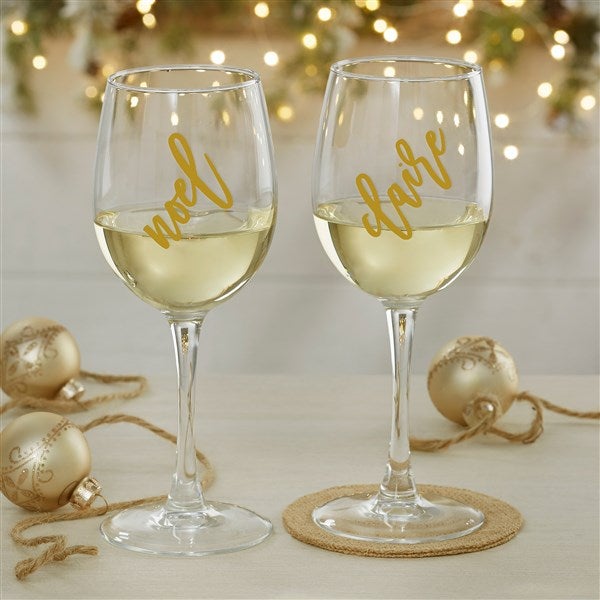 Christmas Cheers Personalized Wine Glasses - 34418