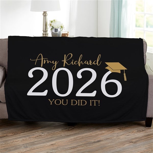 Classic Graduation Personalized Blankets - 34423
