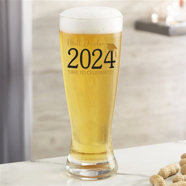 Classic Graduation Personalized Beer Glasses  - 34432