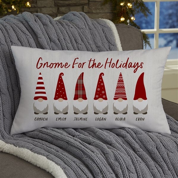 Gnome Family Personalized Lumbar Throw Pillow - 34448