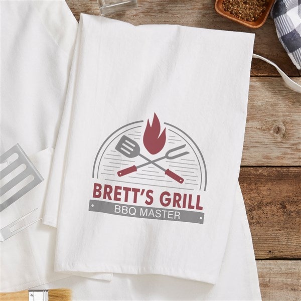 The Grill Personalized Flour Sack Towel  - 34462