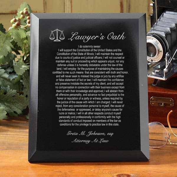 3450 The Lawyer s Oath Engraved Marble Plaque