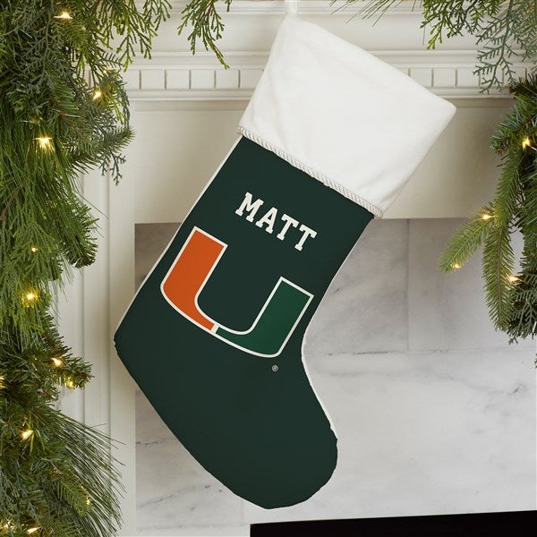 NCAA Miami Hurricanes Personalized Christmas Stocking  - 34562