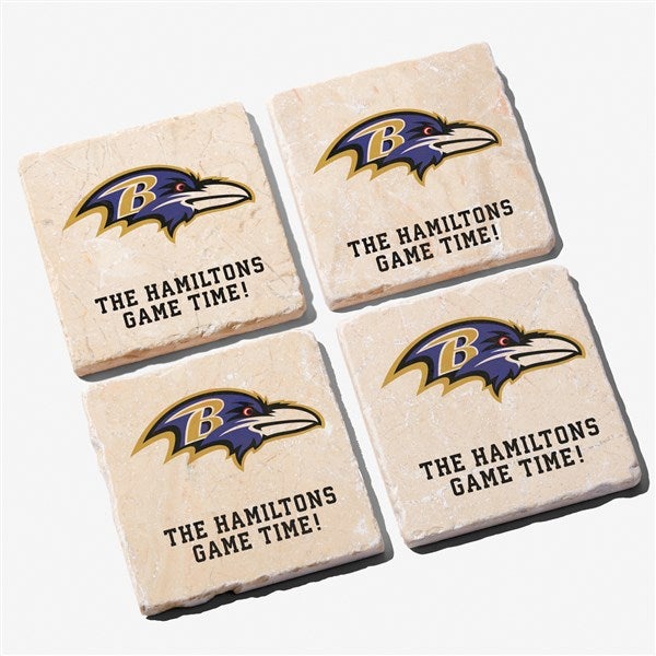 NFL Baltimore Ravens Personalized Tumbled Stone Coaster Set  - 34608