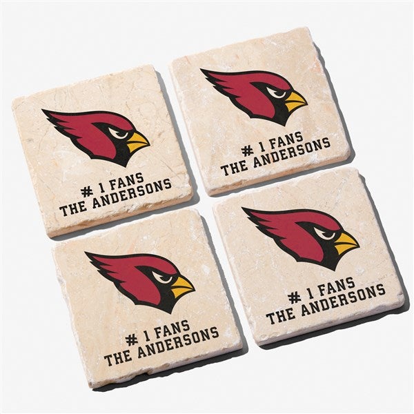 NFL Arizona Cardinals Personalized Tumbled Stone Coaster Set  - 34609