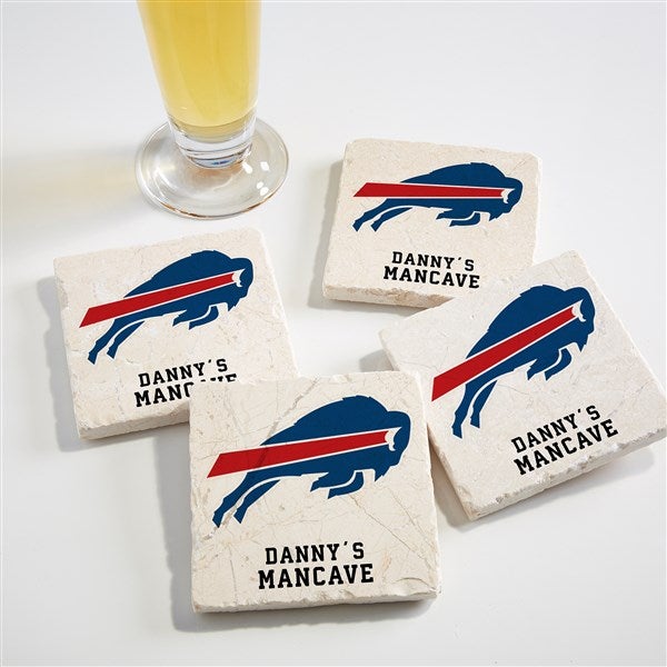 NFL Buffalo Bills Personalized Tumbled Stone Coaster Set  - 34611