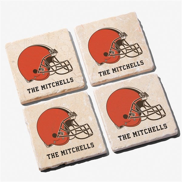 NFL Cleveland Browns Personalized Tumbled Stone Coaster Set  - 34615