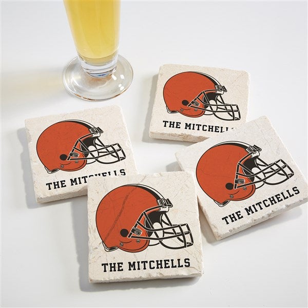 NFL Cleveland Browns Personalized Tumbled Stone Coaster Set  - 34615