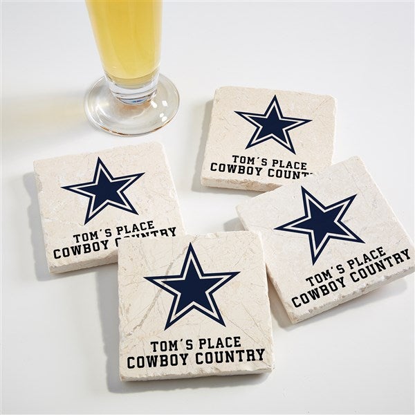 NFL Dallas Cowboys Personalized Tumbled Stone Coaster Set  - 34616