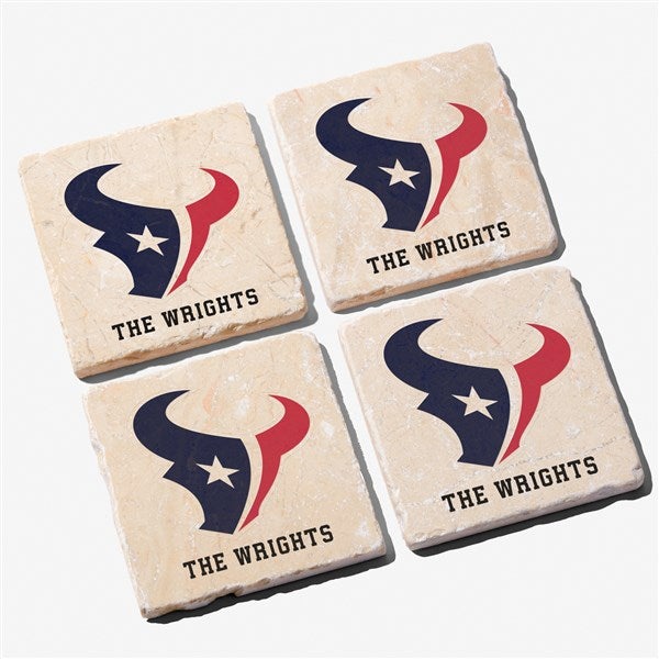 NFL Houston Texans Personalized Tumbled Stone Coaster Set  - 34620