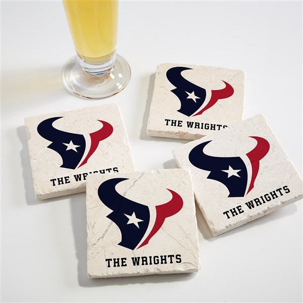 NFL Houston Texans Personalized Tumbled Stone Coaster Set  - 34620