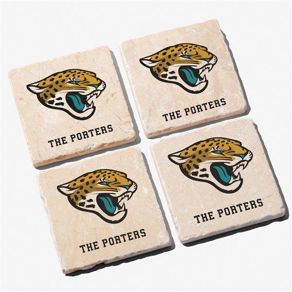 NFL Jacksonville Jaguars Personalized Tumbled Stone Coaster Set  - 34622