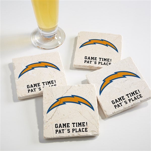 NFL Los Angeles Chargers Personalized Tumbled Stone Coaster Set  - 34624