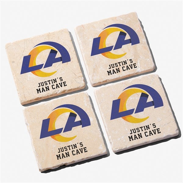 NFL Los Angeles Rams Personalized Tumbled Stone Coaster Set  - 34625