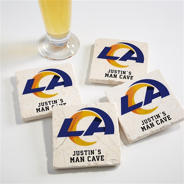 NFL Los Angeles Rams Personalized Tumbled Stone Coaster Set  - 34625