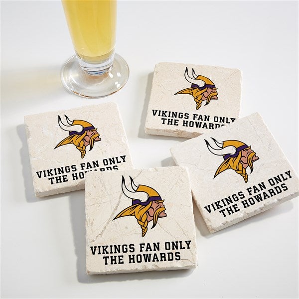 NFL Minnesota Vikings Personalized Tumbled Stone Coaster Set  - 34627