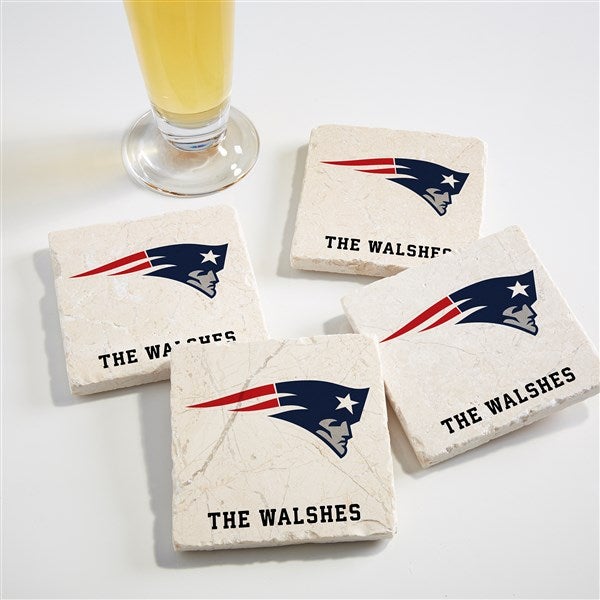 NFL New England Patriots Personalized Tumbled Stone Coaster Set  - 34628