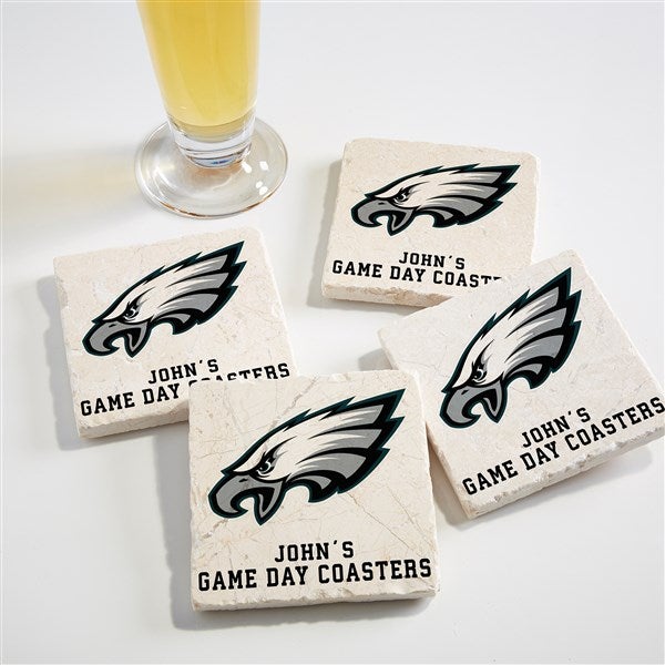 NFL Philadelphia Eagles Personalized Tumbled Stone Coaster Set  - 34633