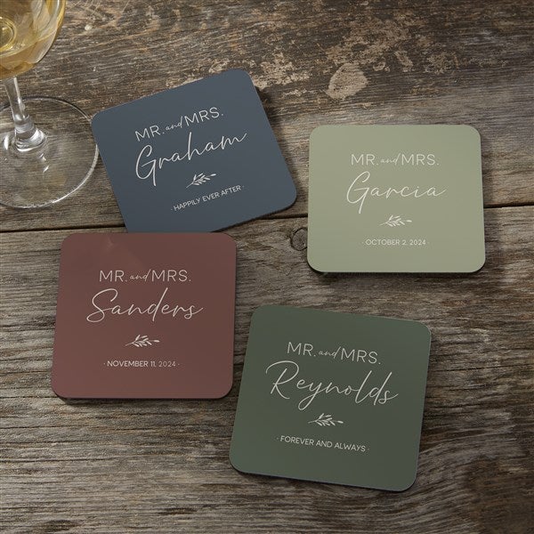Natural Love Personalized Wedding Coasters - 34644