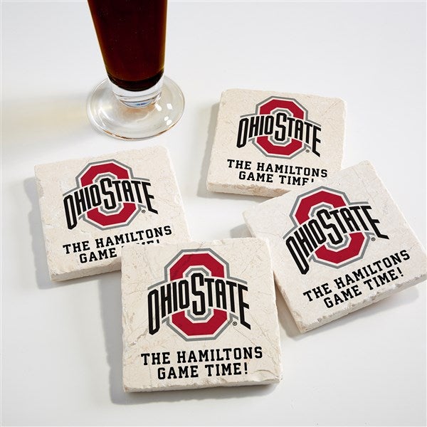 NCAA Ohio State Buckeyes Personalized Tumbled Stone Coaster Set  - 34652