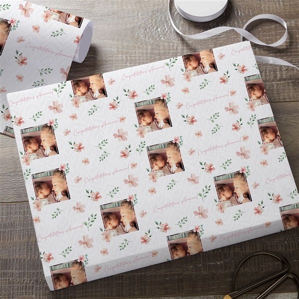 A Mother's Blooming Love Personalized Photo Wrapping Paper  - 34671