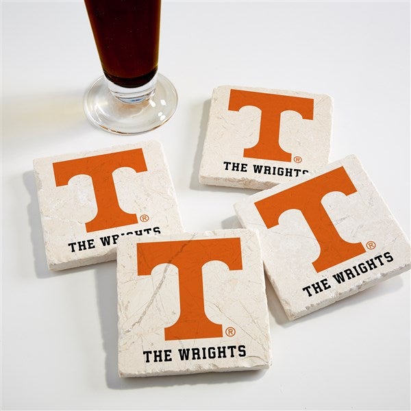 NCAA Tennessee Volunteers Personalized Tumbled Stone Coaster Set  - 34676