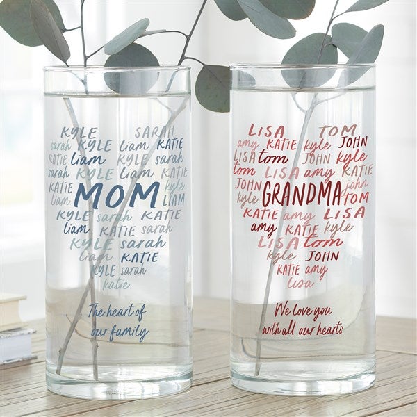 Grateful Heart Personalized Glass Flower Vase - 34693