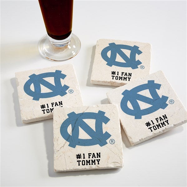 NCAA North Carolina Tar Heels Personalized Tumbled Stone Coaster Set  - 34698