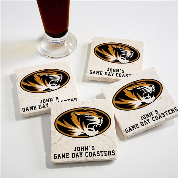 NCAA Missouri Tigers Personalized Tumbled Stone Coaster Set  - 34711