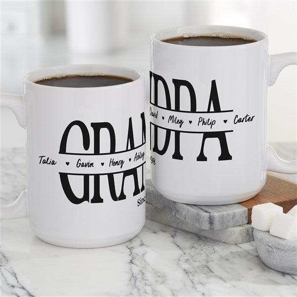 Dad & Kids' Names Personalized Coffee Mugs - 34733