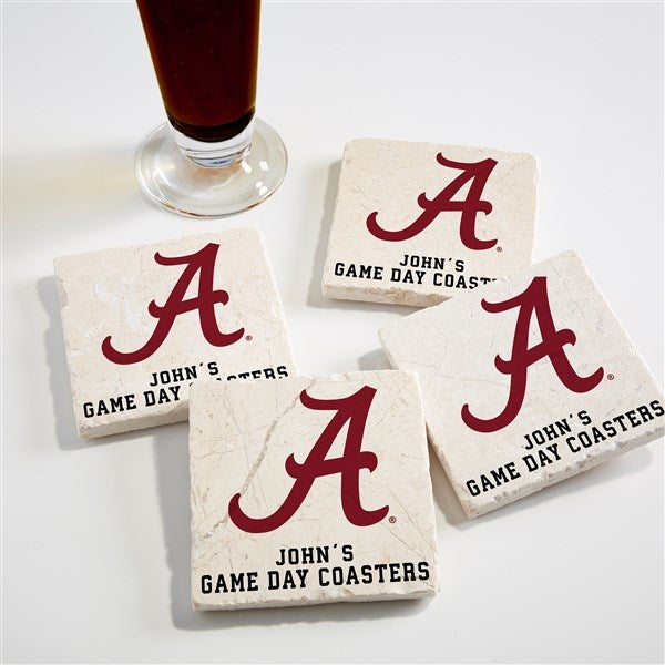 NCAA Alabama Crimson Tide Personalized Tumbled Stone Coaster Set  - 34750