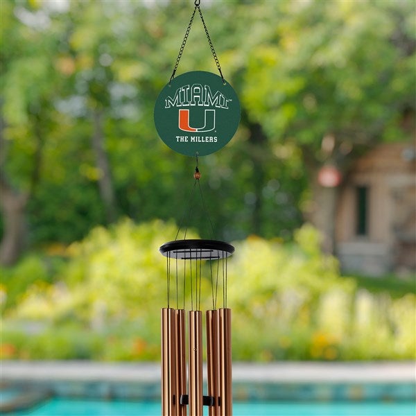 NCAA Miami Hurricanes Personalized Wind Chimes  - 34789