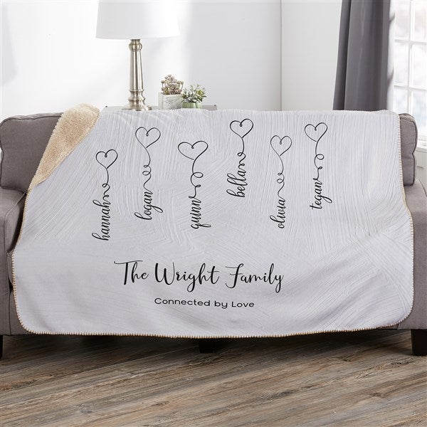 Connected By Love Personalized Blankets - 34849