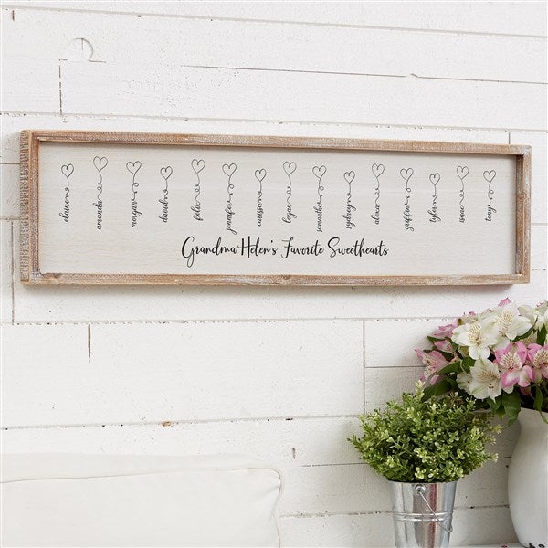 Connected By Love Personalized Long Barnwood Frame Wall Art - 34850