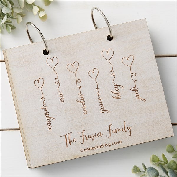 Connected By Love Personalized Wood Photo Album - 34853