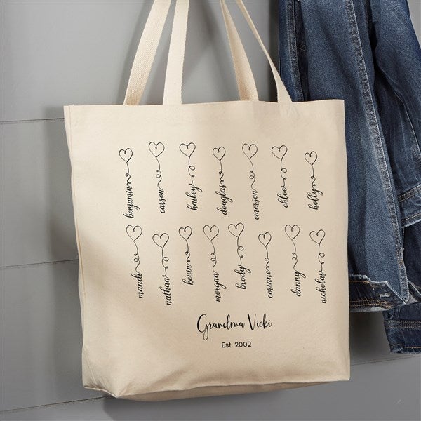Connected By Love Personalized Canvas Tote Bags - 34860
