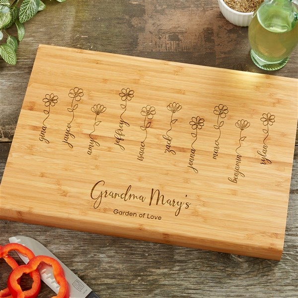 Garden Of Love Personalized Bamboo Cutting Boards - 34873