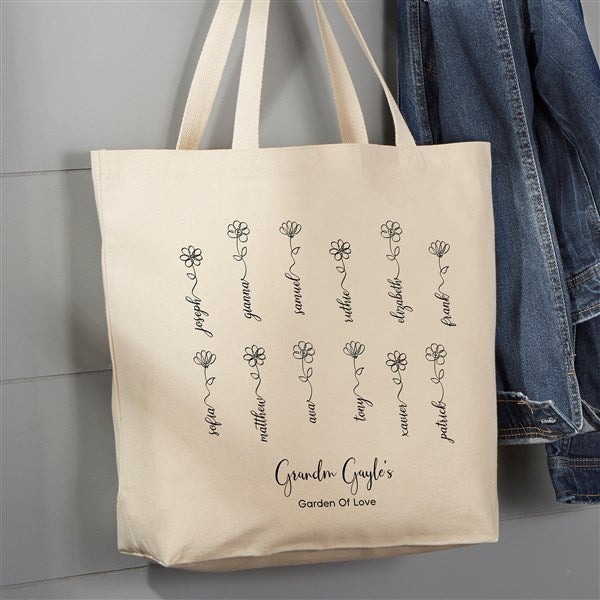 Garden Of Love Personalized Canvas Tote Bags - 34876