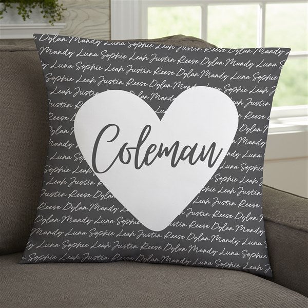 Family Heart Personalized Throw Pillows - 34885