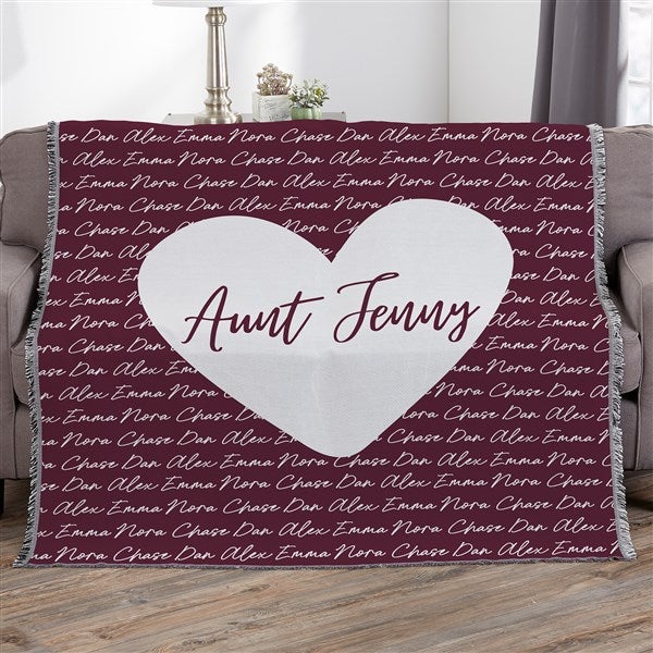 Family Heart Personalized Blankets - 34888