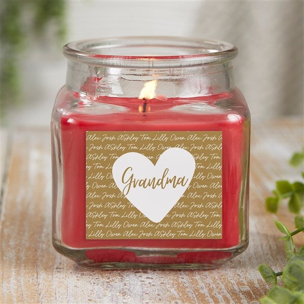 Family Heart Personalized Scented Glass Candle Jar - 34892
