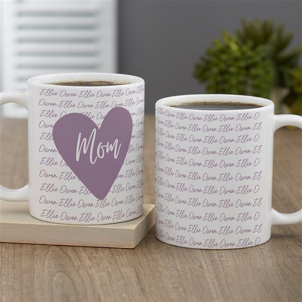 Family Heart Personalized Coffee Mugs - 34894