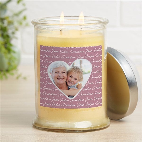 Family Heart Photo Personalized Candle Jars - 34910