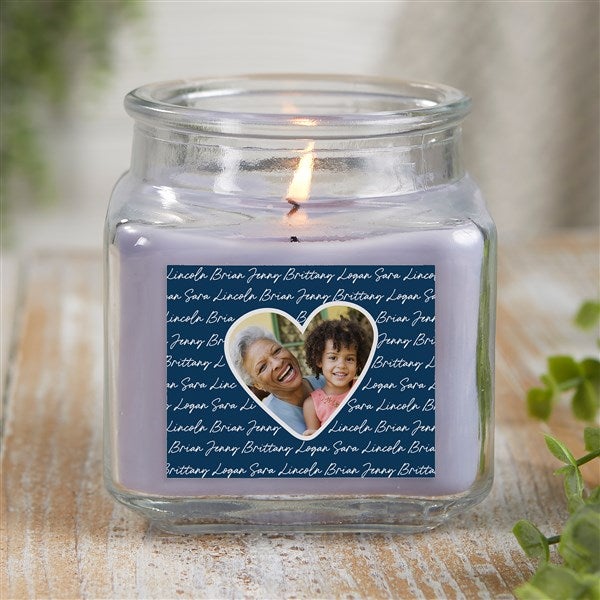 Family Heart Photo Personalized Scented Glass Candle Jars - 34911