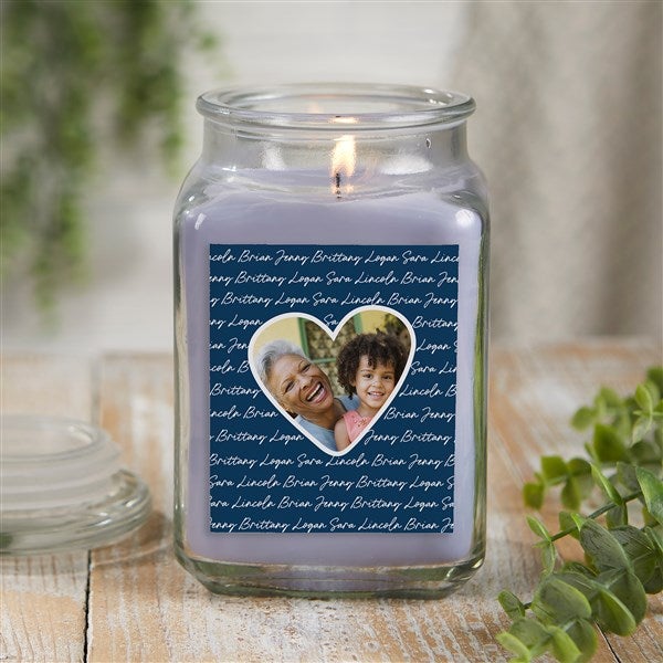Family Heart Photo Personalized Scented Glass Candle Jars - 34911