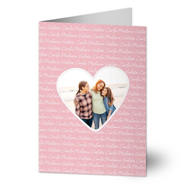 Family Heart Photo Personalized Greeting Cards  - 34922