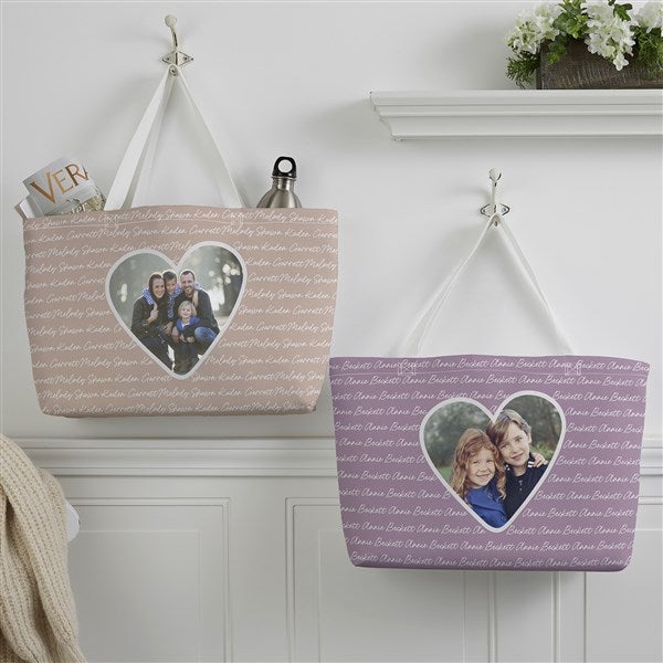 Family Heart Photo Personalized Tote Bag  - 34923