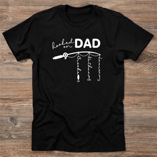 Hooked On Dad Personalized Hanes Adult T-Shirt